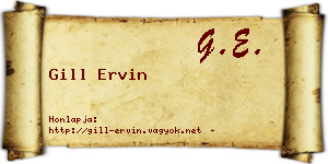 Gill Ervin névjegykártya